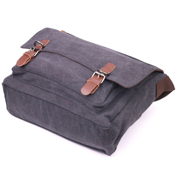Чоловіча сумка для ноутбука з текстильним клапаном 21240 Vintage Чорна 21240 фото