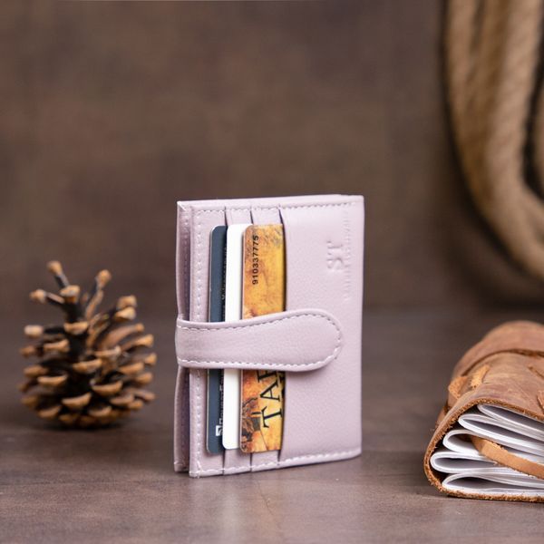 Гаманець-візитниця на хлястику з кнопкою жіночий ST Leather 19230 Ліловий 19230 фото