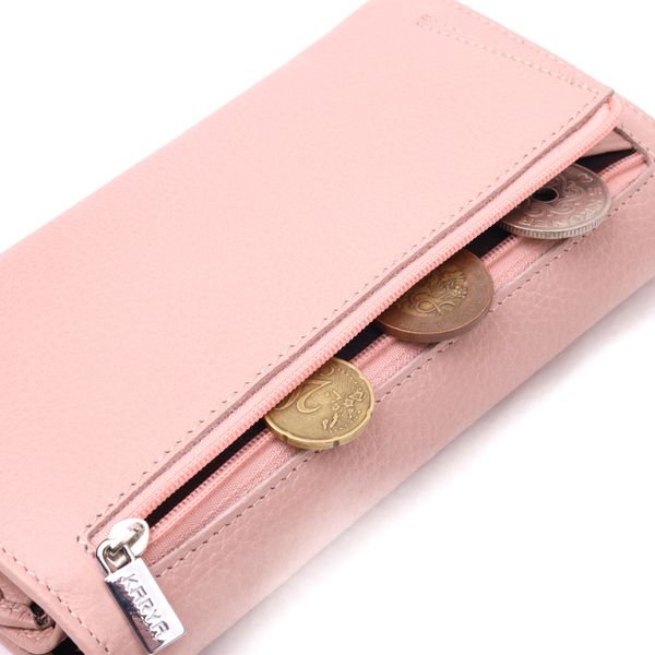 Красивий жіночий гаманець з натуральної шкіри KARYA 21361Рожевий 21361 фото