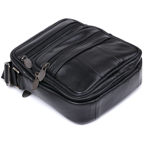 Кожаная небольшая мужская сумка Vintage 20370 Черный 20370 фото