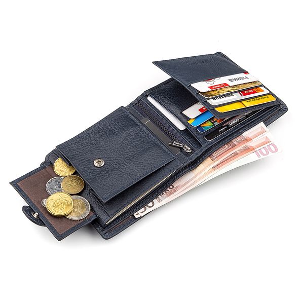 Чоловічий гаманець ST Leather 18346 (ST153) зручний Синій 18346 фото