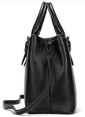 Классическая женская сумка в коже флотар Vintage 14861 Черная 39457 фото