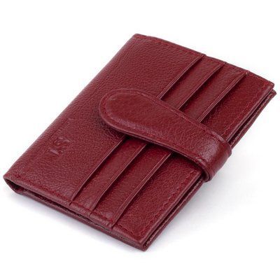 Гаманець-візитниця на хлястику з кнопкою жіночий ST Leather 19231 Бордовий 19231 фото