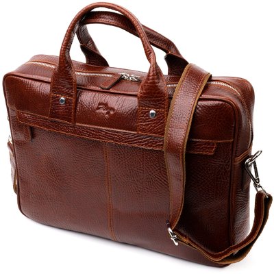 Універсальна чоловіча сумка-портфель на плече KARYA 20936 шкіряний Коричневий 20936 фото
