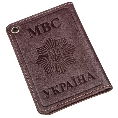 Компактная обложка на документы МВС Украины SHVIGEL 13979 Коричневая 13979 фото
