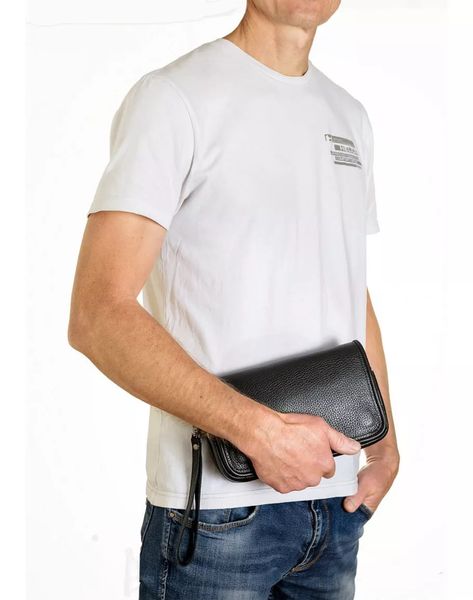 Чорний місткий чоловічий клатч сумка на плече REK-215-Flotar REK-215-Flotar фото