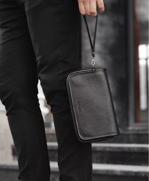 Черный вместительный мужской клатч сумка на плечо REK-215-Flotar REK-215-Flotar фото