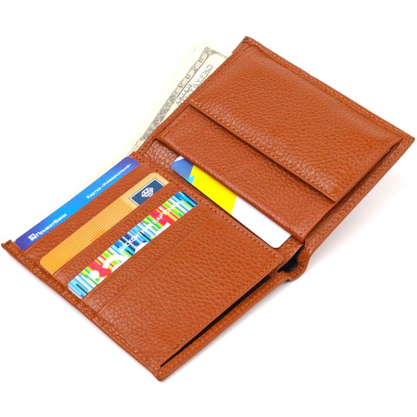 Стильний чоловічий гаманець вертикального формату з натуральної шкіри CANPELLINI 21754 Рудий 21754 фото