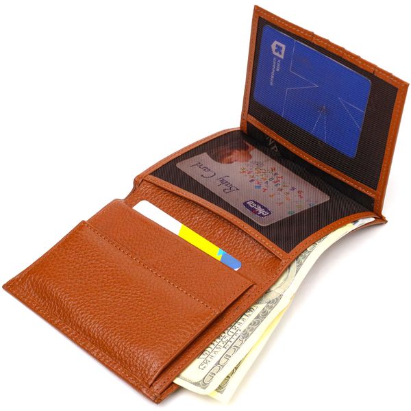 Стильний чоловічий гаманець вертикального формату з натуральної шкіри CANPELLINI 21754 Рудий 21754 фото