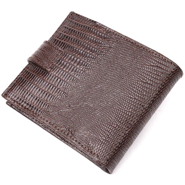 Практичний чоловічий гаманець із фактурної шкіри KARYA 21036 Коричневий 21036 фото