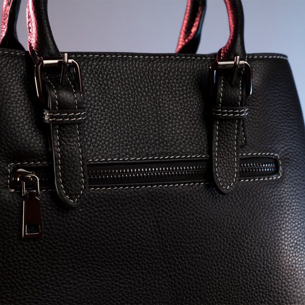 Классическая женская сумка в коже флотар Vintage 14861 Черная 39457 фото