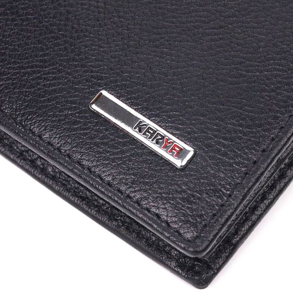Вертикальний невеликий шкіряний гаманець без застібки KARYA 21362 Чорний 21362 фото