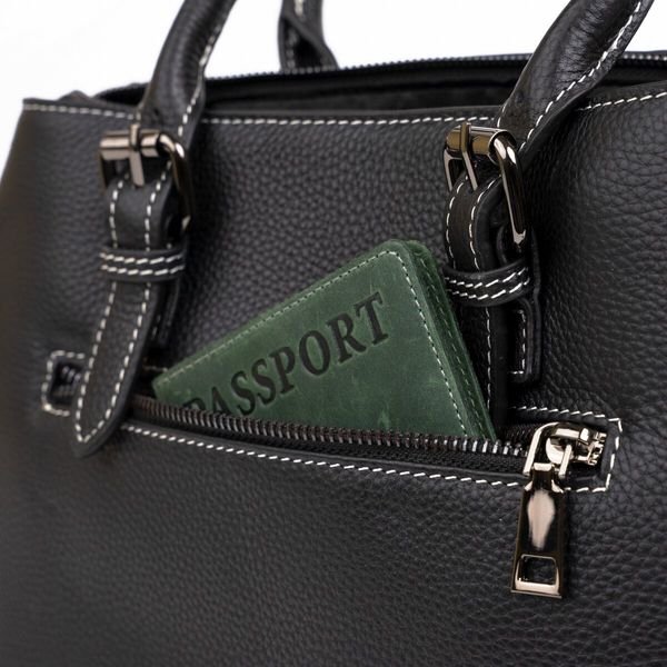 Класична жіноча сумка в шкірі флотар Vintage 14861 Чорна 39457 фото