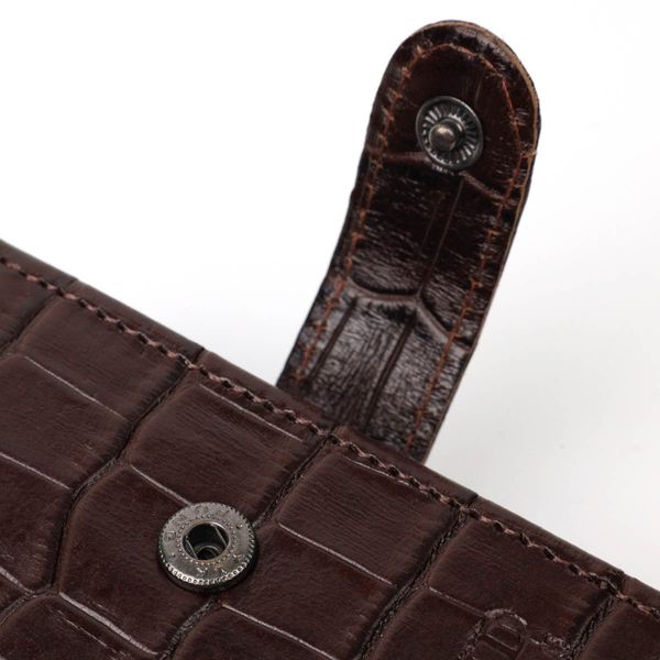 Функціональний гаманець середнього розміру для чоловіків з натуральної шкіри з тисненням під крокодила BOND 21999 Коричневий 21999 фото