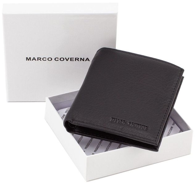Чорний маленький чоловічий портмоне з натуральної шкіри Marco Coverna 018 black 018 black фото