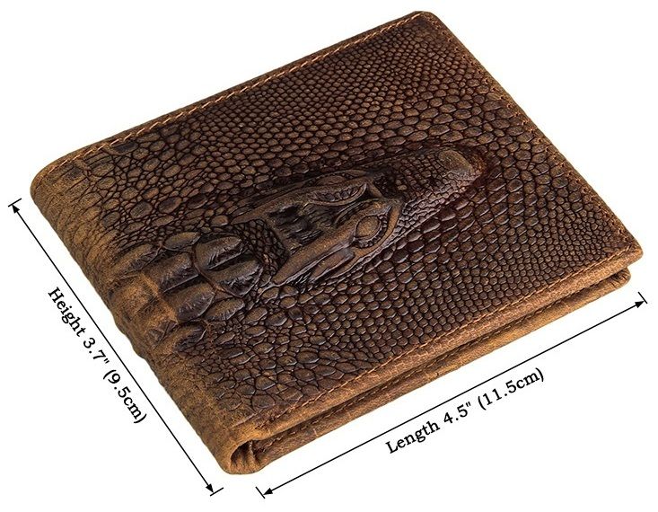 Кошелек мужской Vintage 14380 фактура кожи под крокодила Коричневый 14380 фото