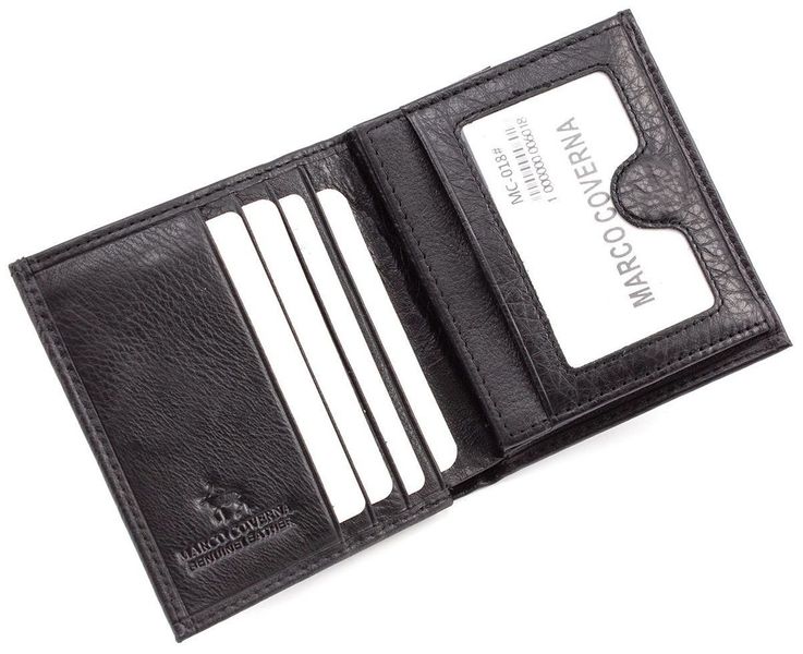 Чорний маленький чоловічий портмоне з натуральної шкіри Marco Coverna 018 black 018 black фото
