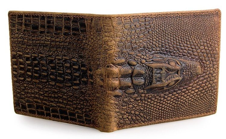 Гаманець чоловічий Vintage 14380 фактура шкіри під крокодила Коричневий 14380 фото