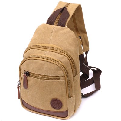 Надежная сумка для мужчин через плечо с уплотненной спинкой Vintagе 22178 Песочный 56814 фото
