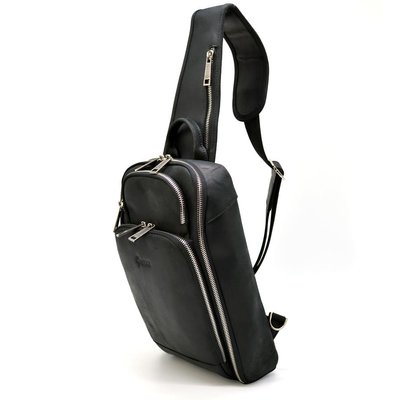 Кожаный рюкзак-слинг нагрудная сумка TARWA RA-0910-4lx черный RA-0910-4lx фото