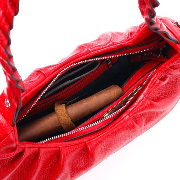 Яскрава жіноча сумка багет KARYA 20837 шкіряна Червоний 20837 фото