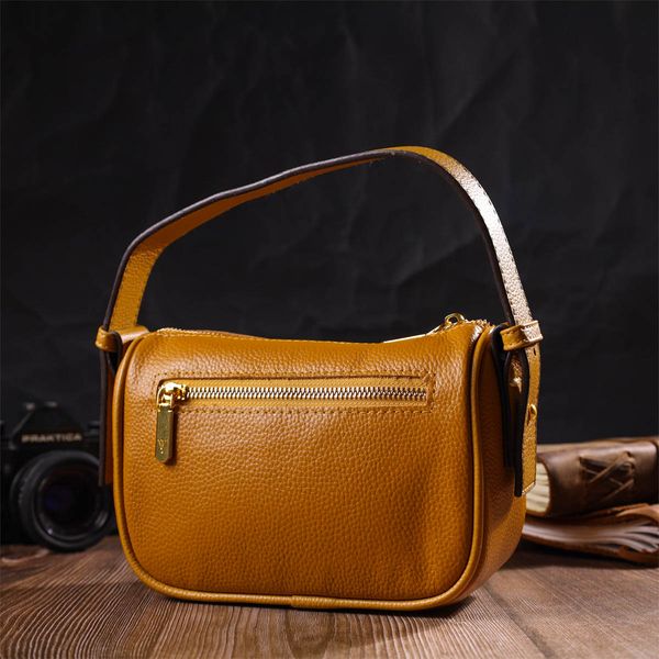 Красивая сумка на плечо кросс-боди из натуральной кожи 22100 Vintage Желтая 22100 фото