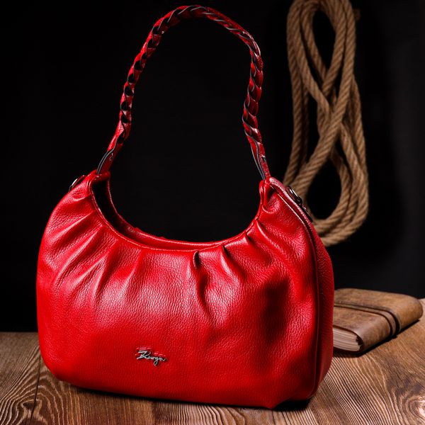 Яскрава жіноча сумка багет KARYA 20837 шкіряна Червоний 20837 фото