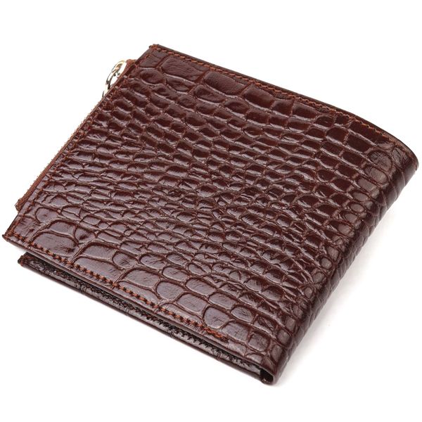 Горизонтальний чоловічий гаманець із натуральної фактурної шкіри CANPELLINI 21503 Коричневий 21503 фото