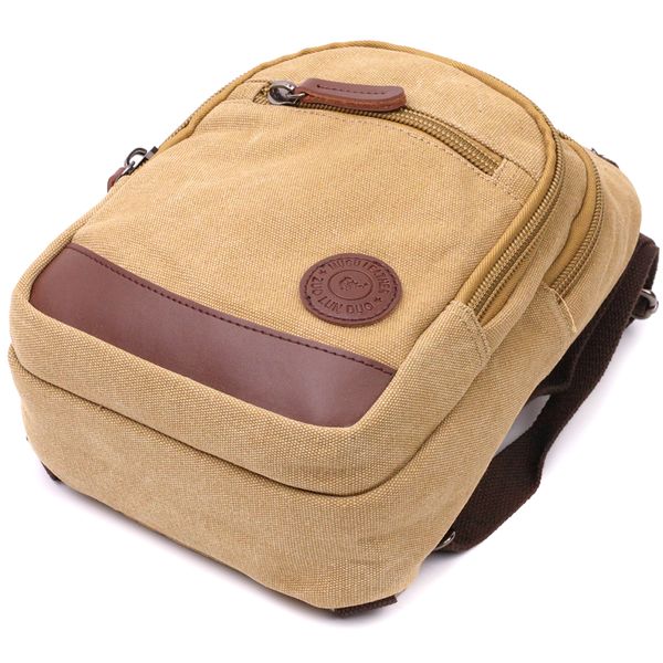 Надійна сумка для чоловіків через плече з ущільненою спинкою Vintagе 22178 Пісочний 56814 фото