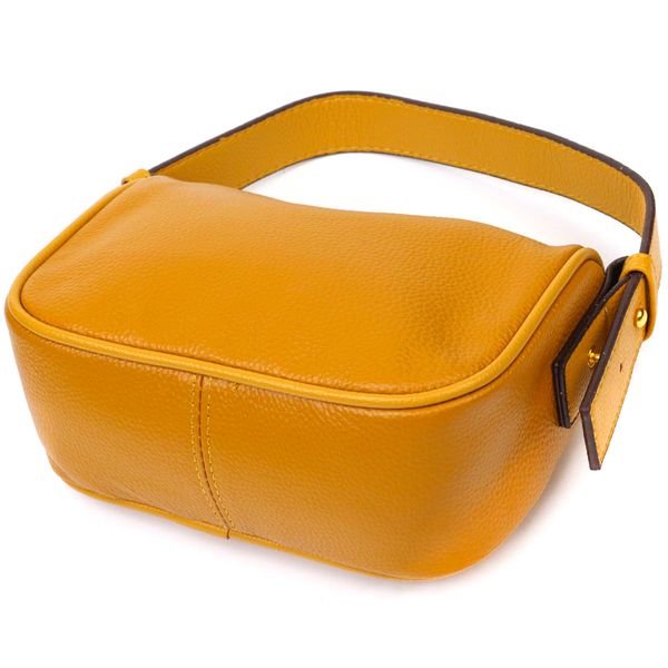 Красивая сумка на плечо кросс-боди из натуральной кожи 22100 Vintage Желтая 22100 фото