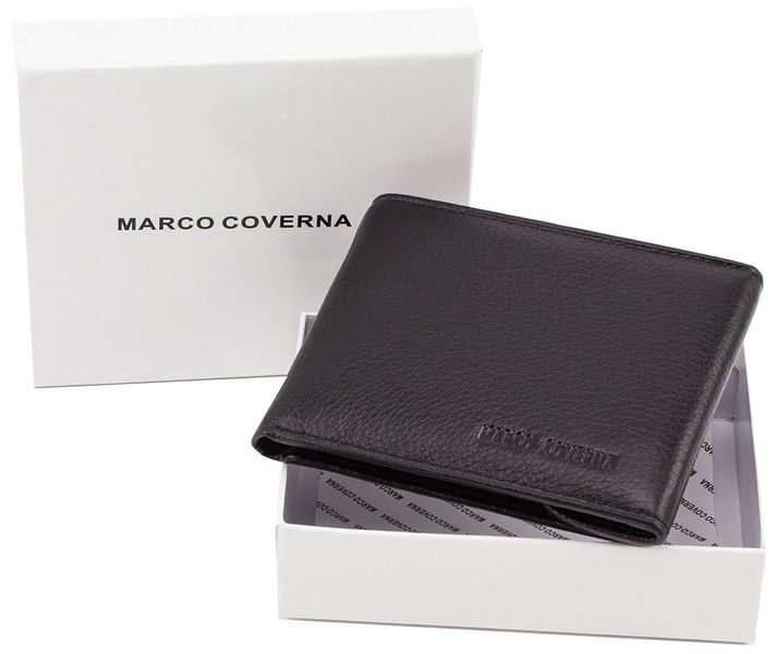 Чорний шкіряний чоловічий портмоне маленького розміру Marco Coverna MC-1287 black MC-1287 black фото