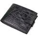 Місткий гаманець середнього розміру для чоловіків з натуральної шкіри з тисненням під крокодила BOND 22000 Чорний 22000 фото 1