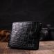 Місткий гаманець середнього розміру для чоловіків з натуральної шкіри з тисненням під крокодила BOND 22000 Чорний 22000 фото 8