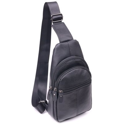 Сучасна чоловіча сумка через плече з натуральної шкіри 21307 Vintage Чорна 21307 фото