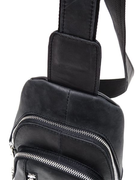 Чорна сумка слінг з кінської шкіри Newery N9012KGA N9012KGA фото