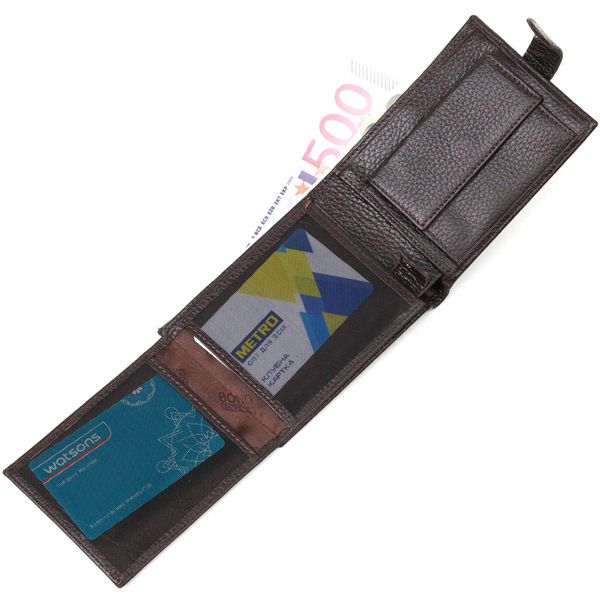 Практичный бумажник среднего размера для мужчин из натуральной кожи флотар BOND 22001 Коричневый 22001 фото