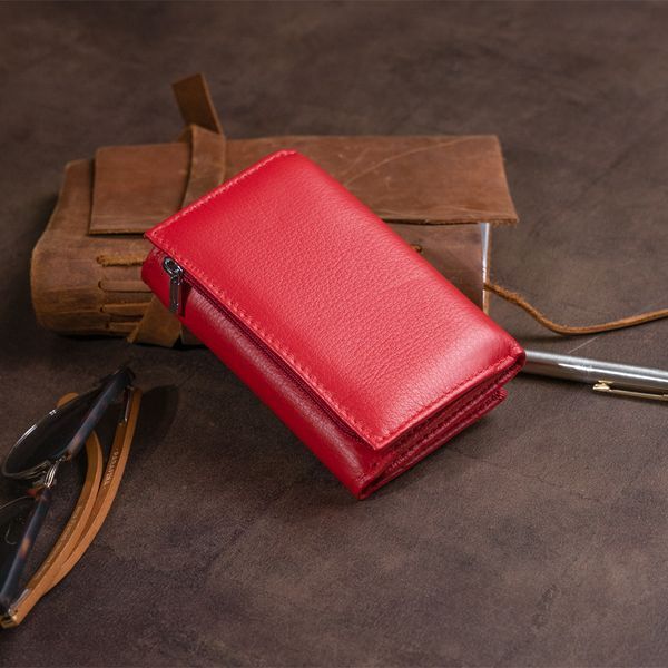 Горизонтальне портмоне зі шкіри жіноче на магніті ST Leather 19335 Червоне 19335 фото