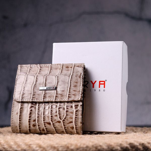 Оригінальний жіночий гаманець з натуральної шкіри під крокодила KARYA 21314 Різнокольоровий 21314 фото