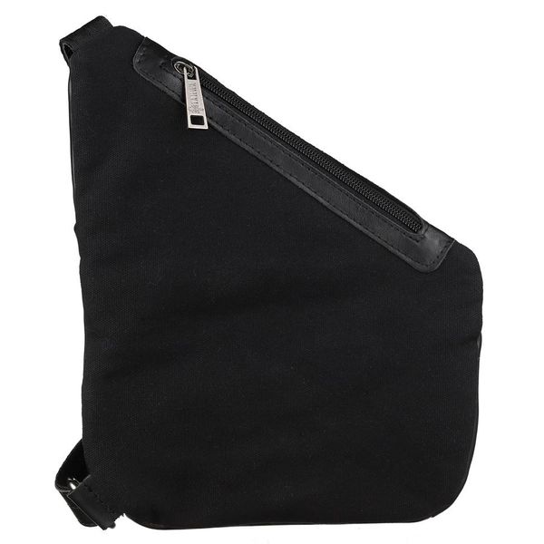 Чоловіча сумка-слінг через плече мікс канвасу та шкіри GAc-6402-3md чорна бренд TARWA GAc-6402-3md фото