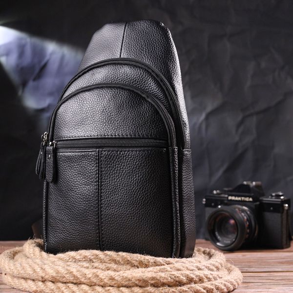 Современная мужская сумка через плечо из натуральной кожи 21307 Vintage Черная 21307 фото