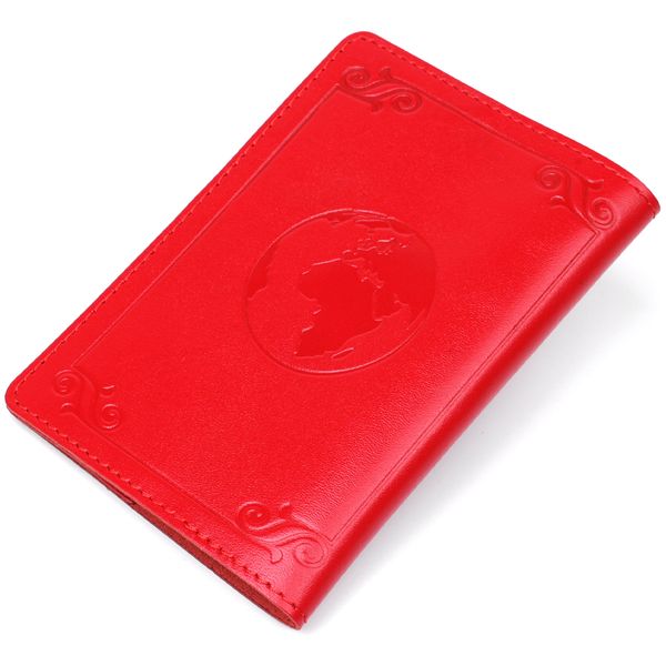 Шкіряна обкладинка на паспорт з картою і рамкою SHVIGEL 13981 Червона 13981 фото