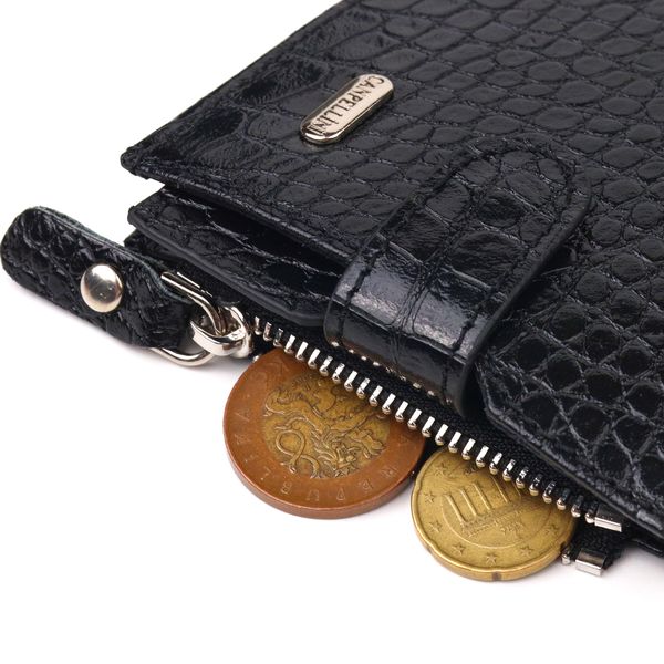 Чоловічий гаманець горизонтальний з натуральної фактурної шкіри CANPELLINI 21504 Чорний 21504 фото