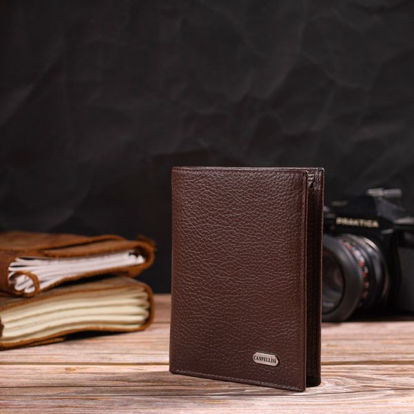 Чоловічий сучасний гаманець вертикального формату з натуральної шкіри CANPELLINI 21756 Коричневий 21756 фото