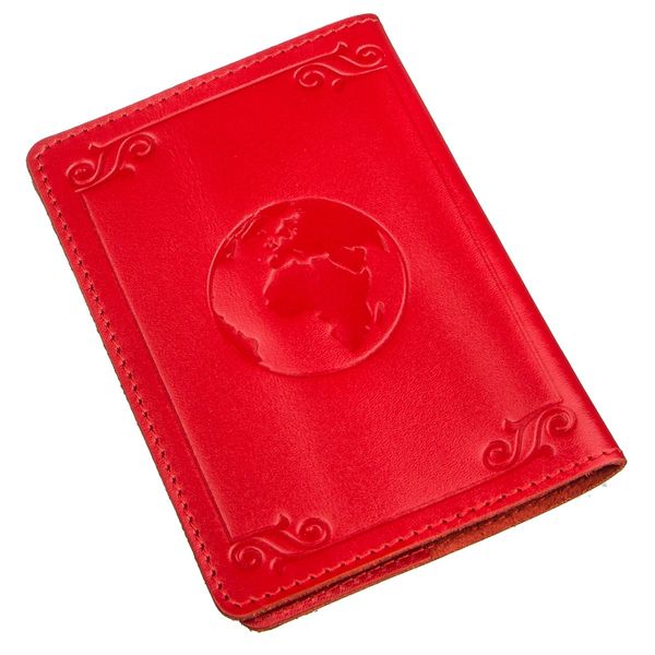 Шкіряна обкладинка на паспорт з картою і рамкою SHVIGEL 13981 Червона 13981 фото