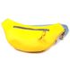 Патриотическая кожаная сумка-бананка комби двух цветов Сердце GRANDE PELLE 16760 Желто-голубая 54977 фото 2