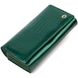 Лакований жіночий гаманець із блоком для візиток з натуральної шкіри ST Leather 19424 Зелений 19424 фото 1