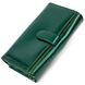 Лакований жіночий гаманець із блоком для візиток з натуральної шкіри ST Leather 19424 Зелений 19424 фото 2