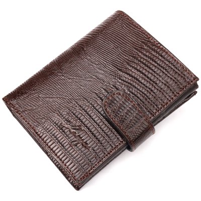 Надійний чоловічий гаманець із фактурної шкіри KARYA 21039 Коричневий 21039 фото