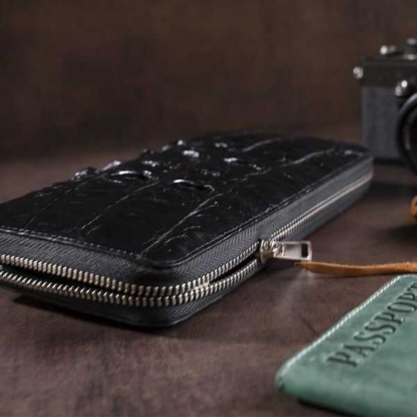 Кошелек-клатч из натуральной кожи крокодила CROCODILE LEATHER 18016 Черный 18016 фото