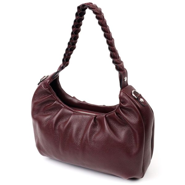 Красивая женская сумка багет KARYA 20839 кожаная Бордовый 20839 фото